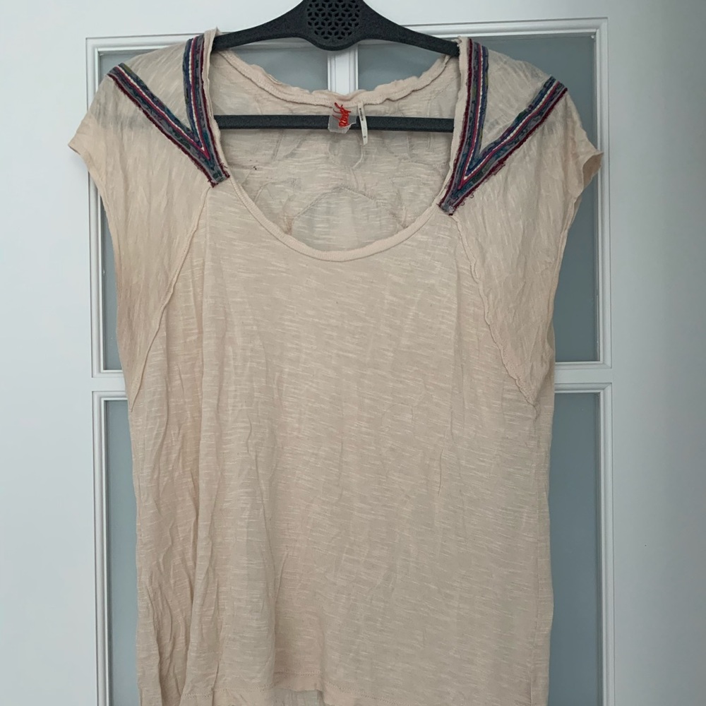 Free people embellished cotton tshirt